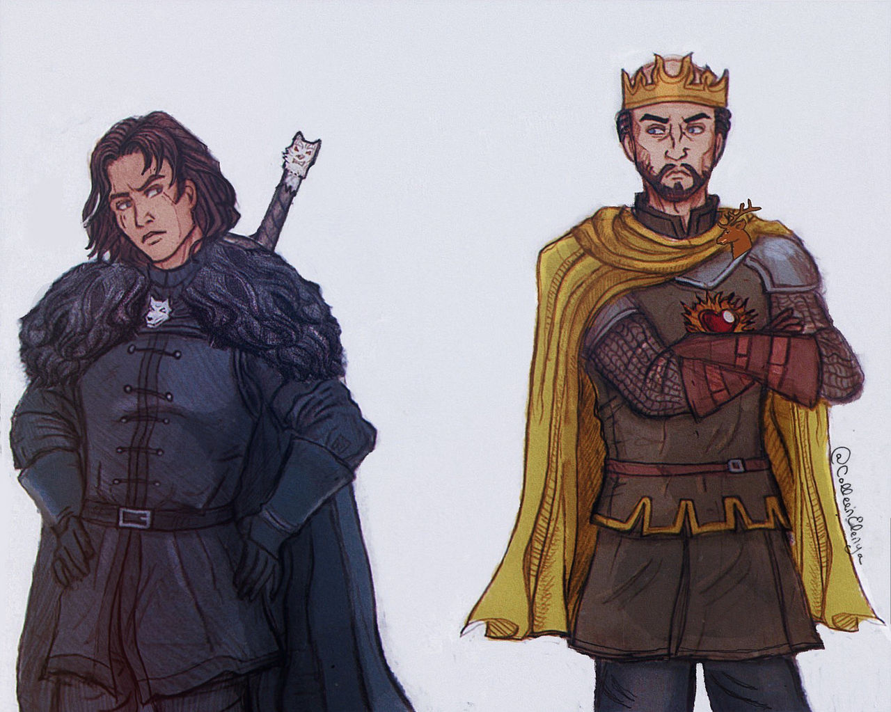 Jon Snow and Stannis Baratheon by elenyaart on DeviantArt