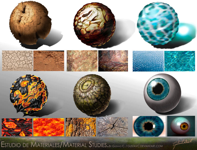 Estudio de Materiales / Material Studies. by GustavC on DeviantArt