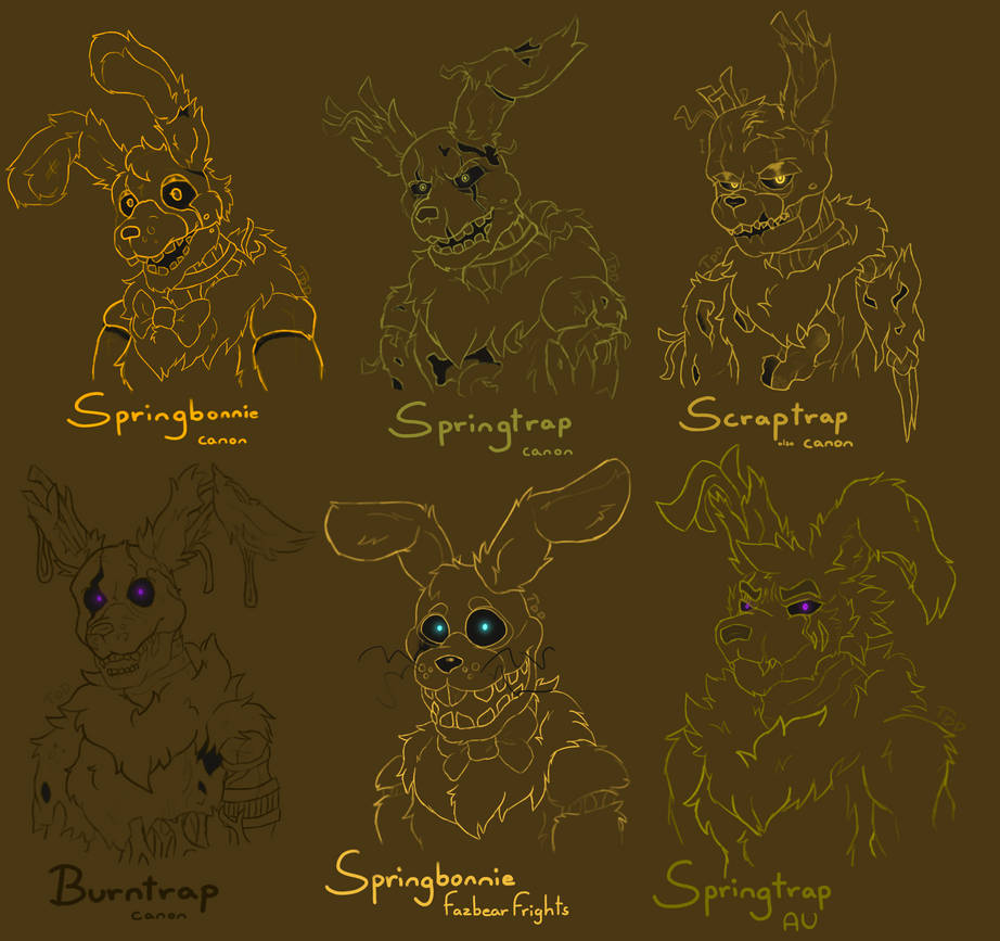 The Springtrap Variants by TheDarkDragon024 on DeviantArt