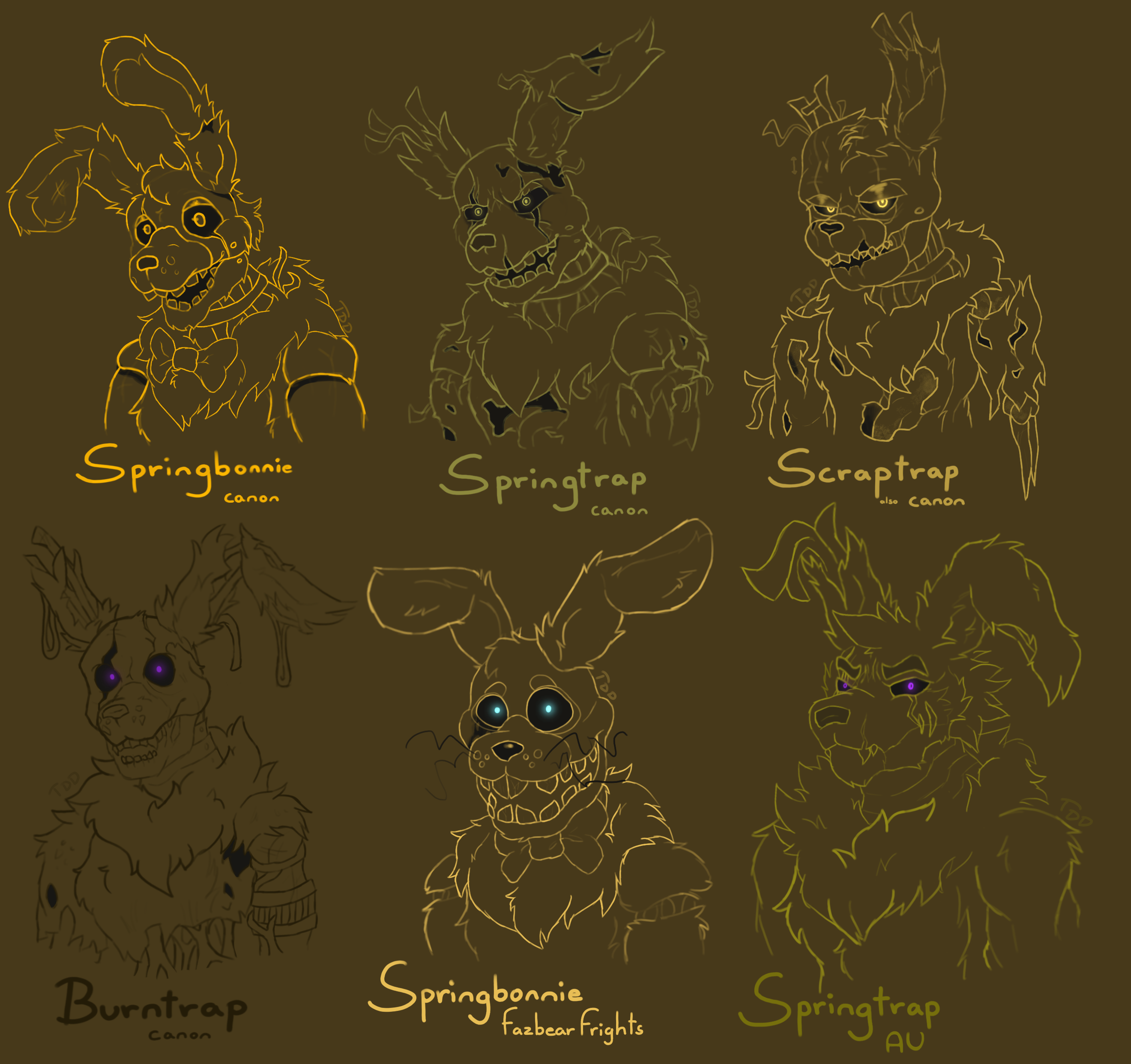 Springtrap Variants The Springtrap Variants by TheDarkDragon024 on DeviantArt