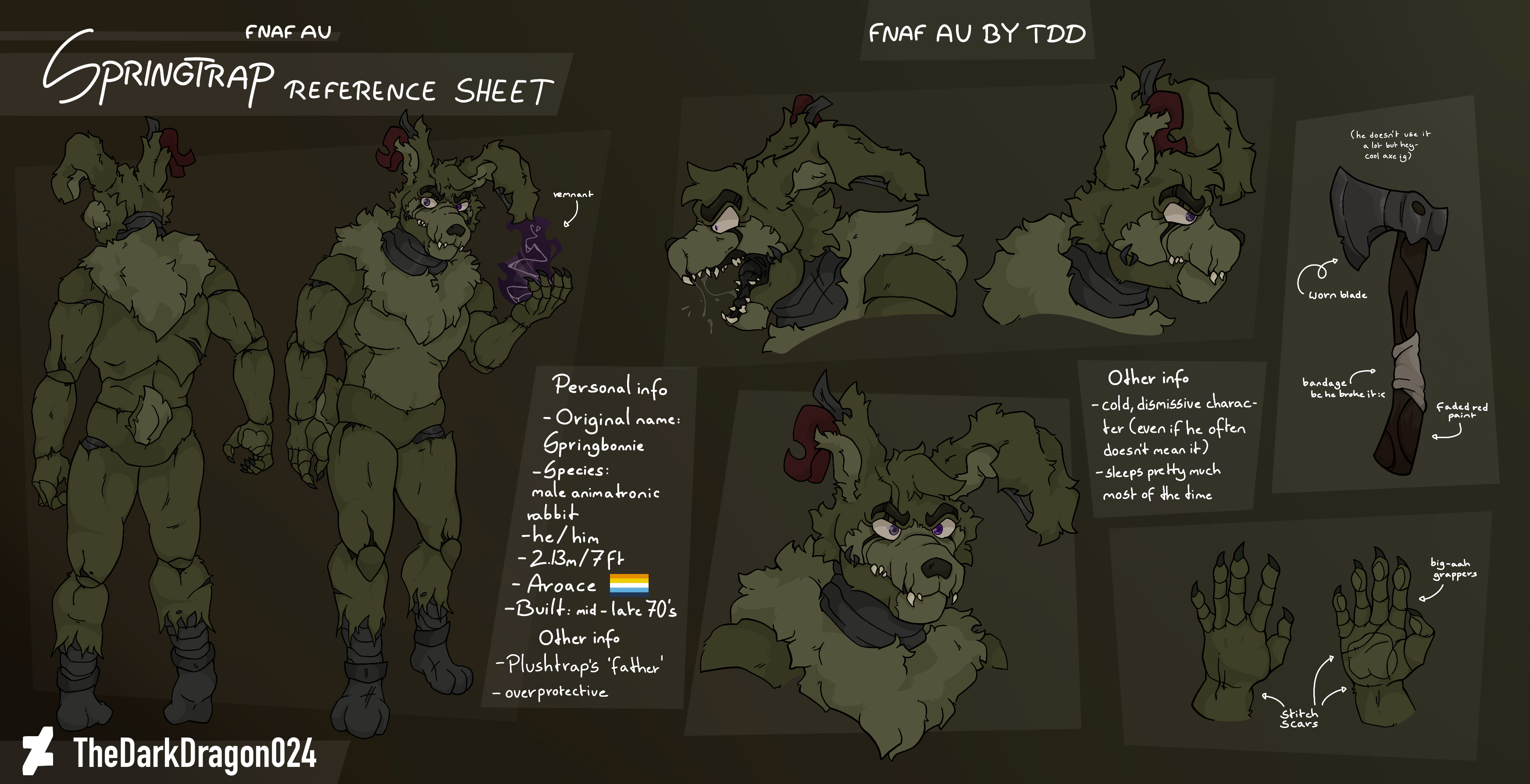 Springtrap Variants FNaF AU - Springtrap reference sheet by TheDarkDragon024 on DeviantArt