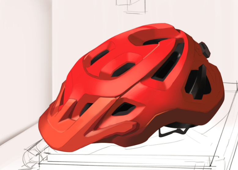 Painting top bike helmet