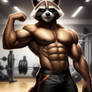 Muscle hunk rocket raccoon night gym 2