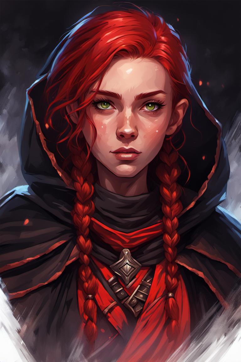 Human Red Robe Wizard female Human black and red robe red hair by forsaken1171 on DeviantArt