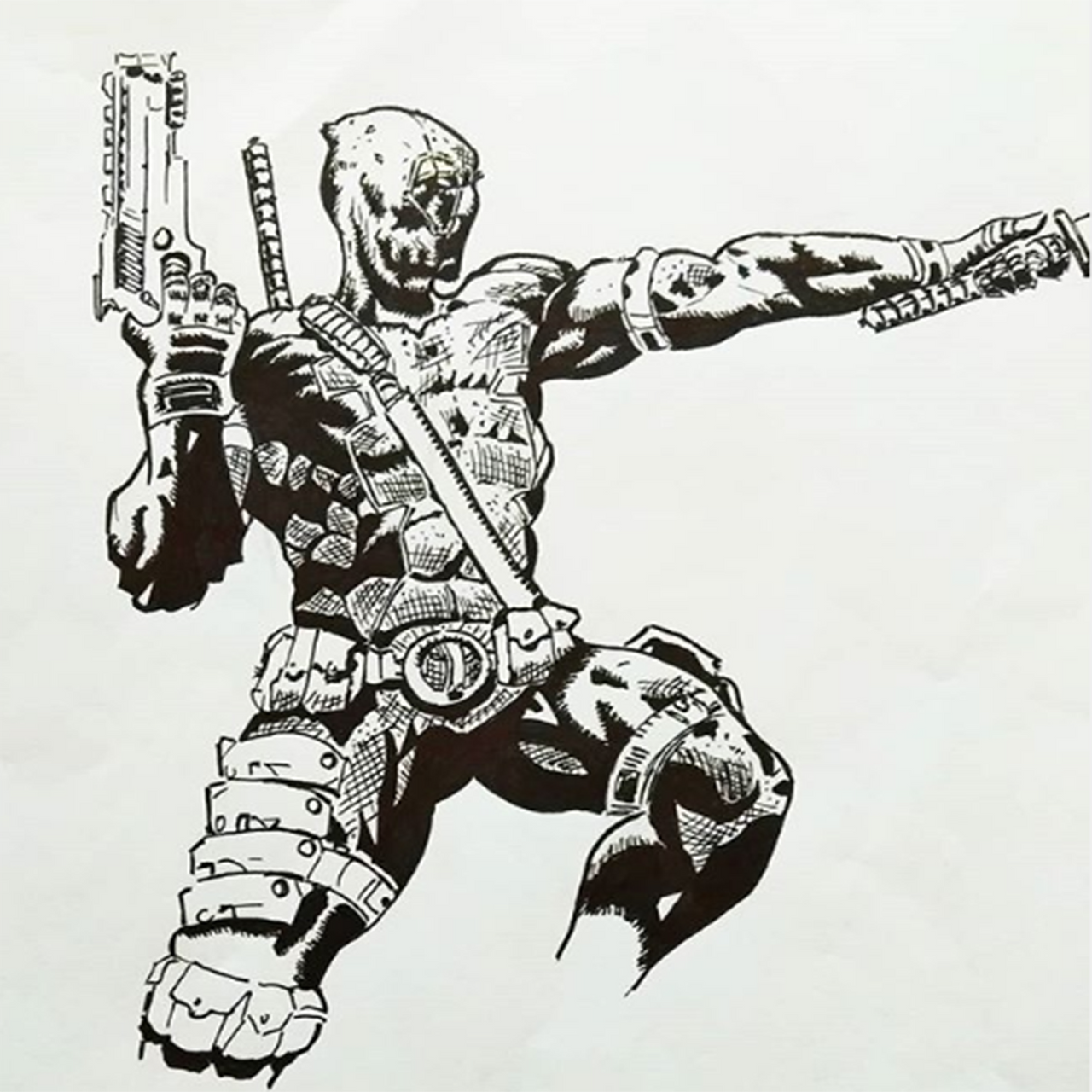 Deadpool inking process by Xanto3D on DeviantArt