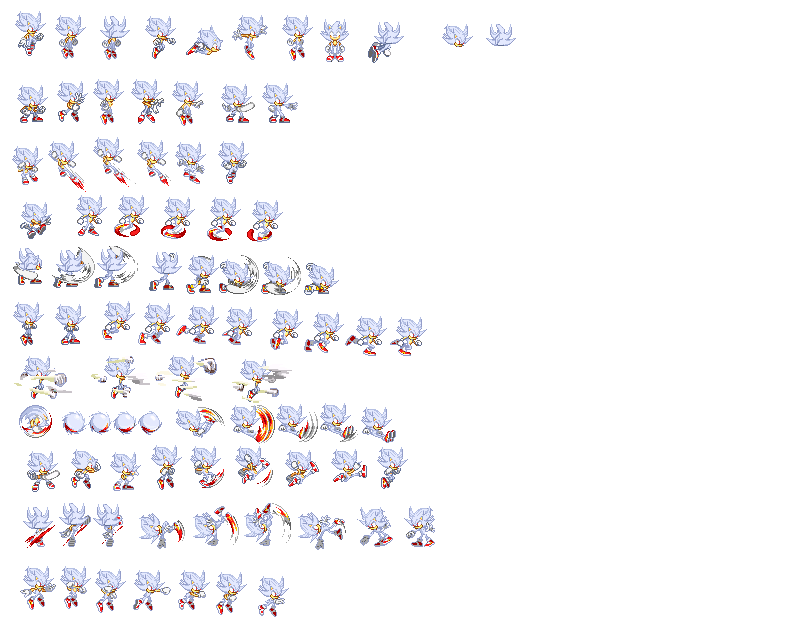 Hyper sonic 2 sprite sheet by 85rmzooz on DeviantArt