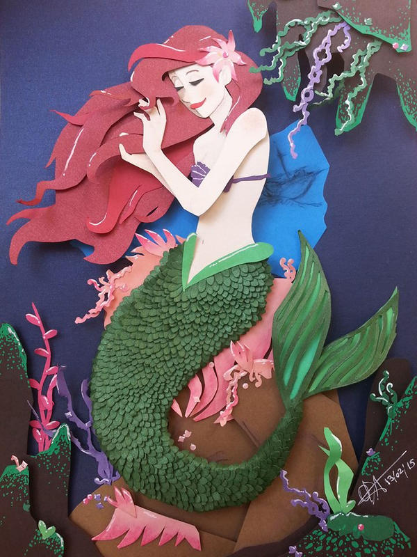 The Little Mermaid In cut Paper