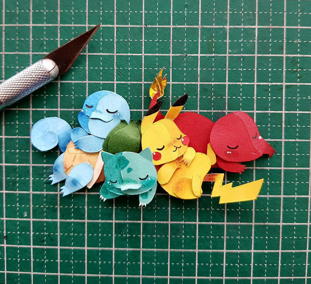 pokemon in Paper Cutting