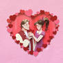 Valentine Day couple in paper cut