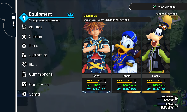 Avatar Menu, Kingdom Hearts Wiki