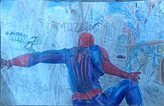 Amazing Spiderman 2 Colored Pencil Movie Poster