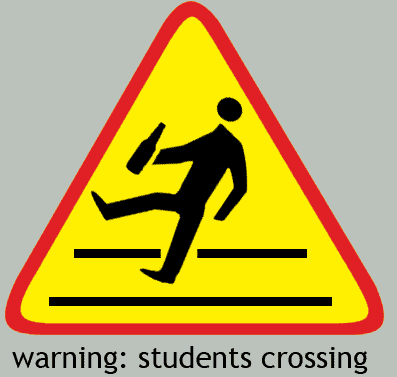 students crossing