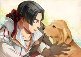 Ezio with the dog