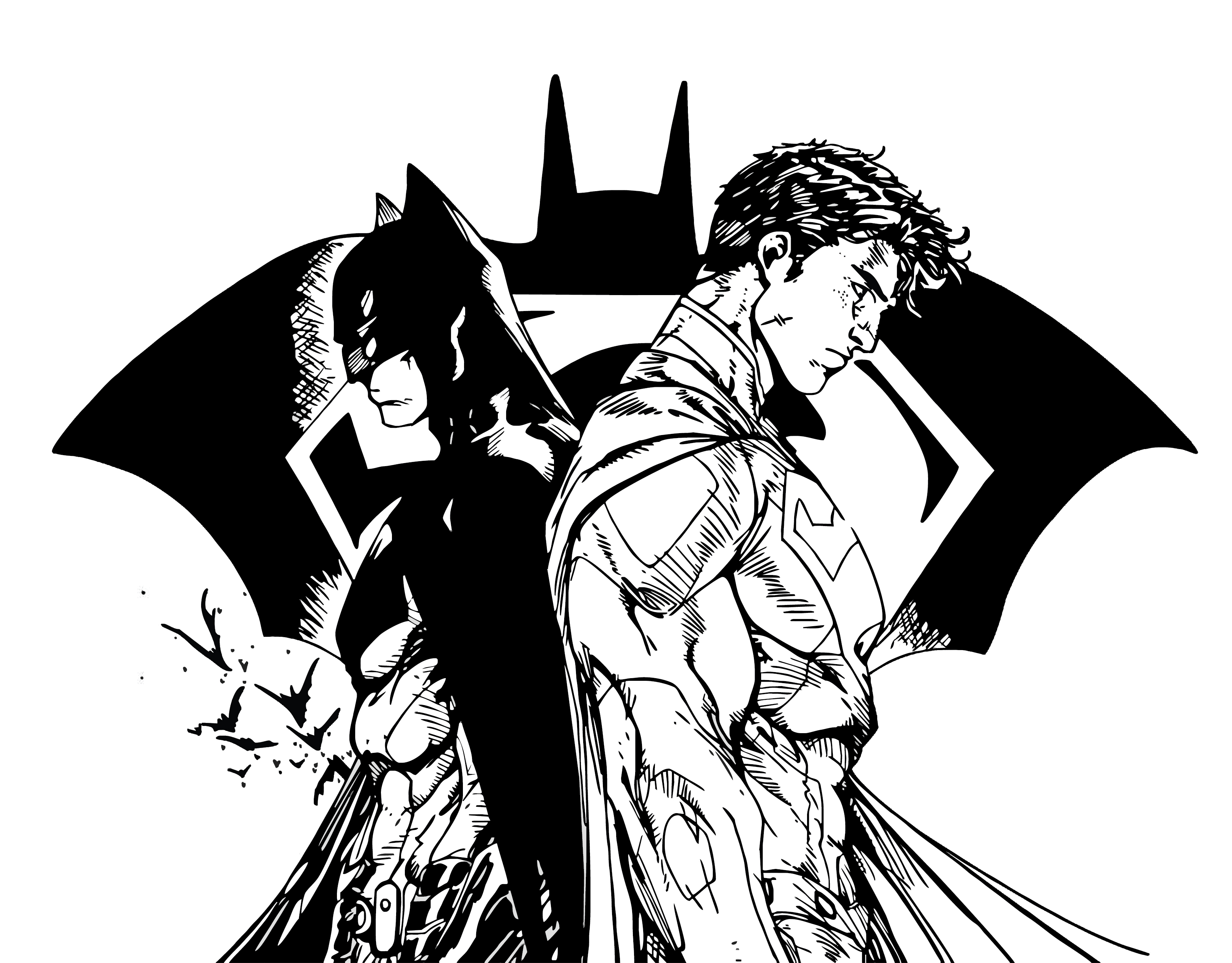Batman vs Superman V2 Stencil Vector Art by sartauzumaki on DeviantArt