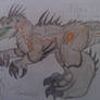 My main oc but as a Indominus Rex hybrid.