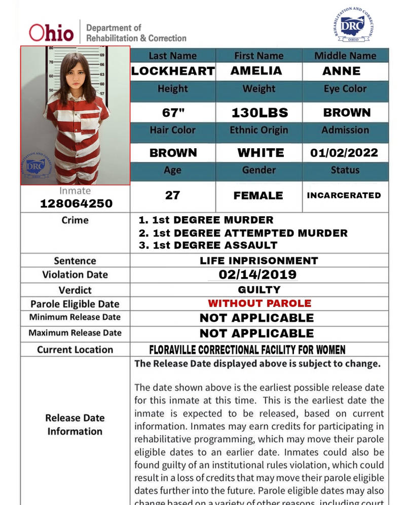Amelia rap sheet final by INMATE73517 on DeviantArt
