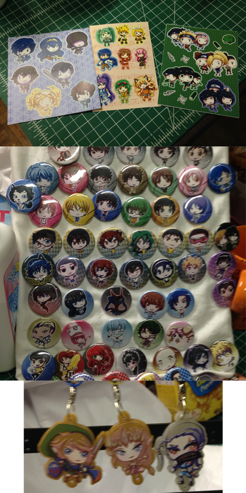 Stickers, Buttons, and Charms