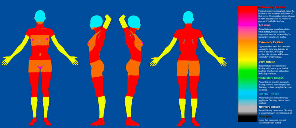 My ticklish goddess Lauren tickle chart 1of2. by Goddessgg on DeviantArt