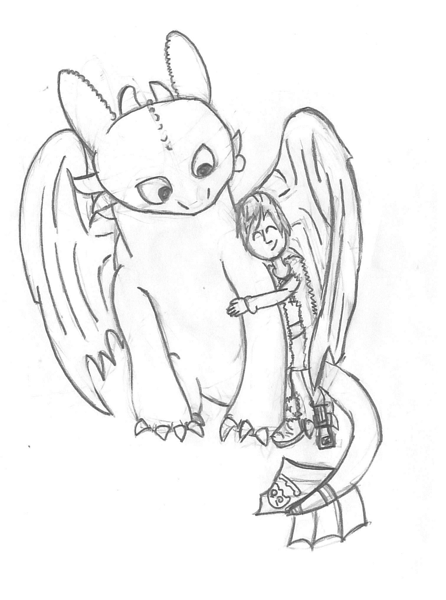 Hiccup and Toothless (Sketch)