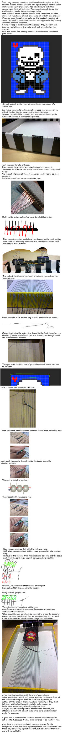 How to make a bead bracelet with a pixel art image by Narucid