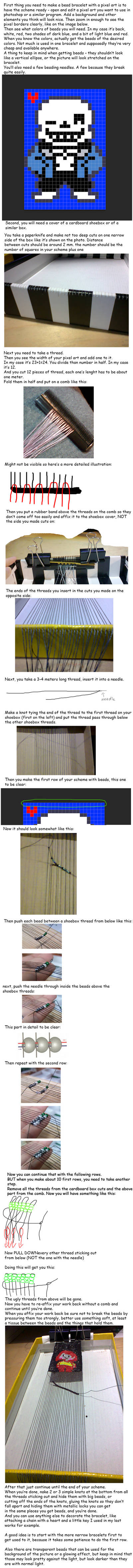 How to make a bead bracelet with a pixel art image by Narucid