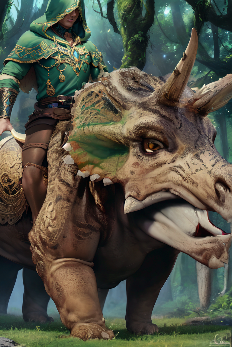 Druid Riding Raptor Druid riding a triceratops 01 by renbletz on DeviantArt