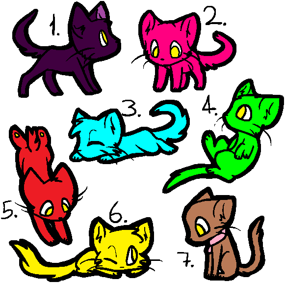 Cat Lineart Batch Mspaint Friendly By Bloodtainted