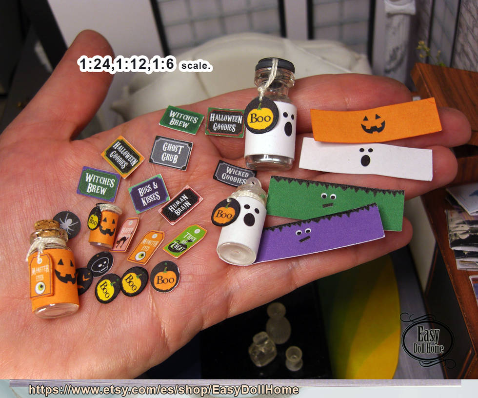 Printable miniature halloween party set 01 by EasyDollHome on DeviantArt