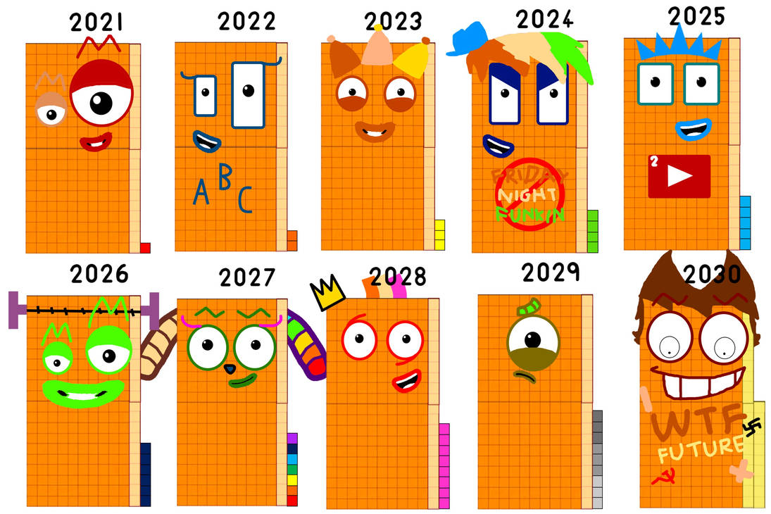 Numberblocks 2021 to 2030 from 21th century by Silviacat3 on DeviantArt
