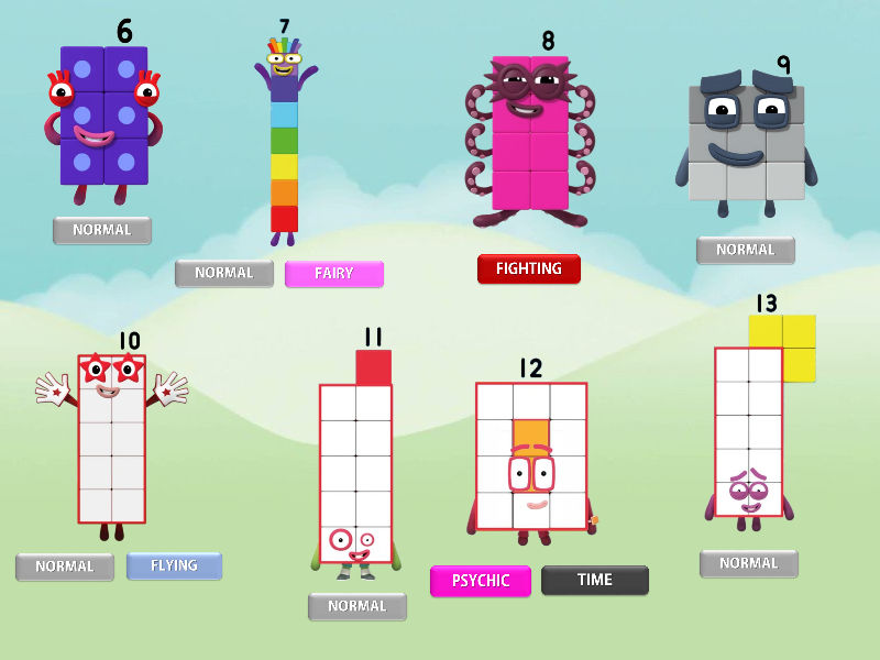 Number Pattern 13 Blocks Numberblocks with types Six to Thirteen by Silviacat3 on DeviantArt