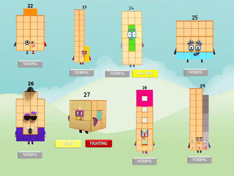 Numberblocks with types Twenty-two to Twenty-nine by Silviacat3 on ...