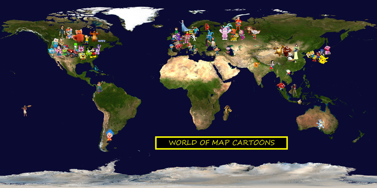 Large World Map Cartoon World of Map Cartoon characters v4 by Silviacat3 on DeviantArt