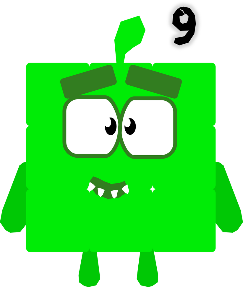 Numberblocks Nine - Cartoonblocks Cut the Rope by Silviacat3 on DeviantArt