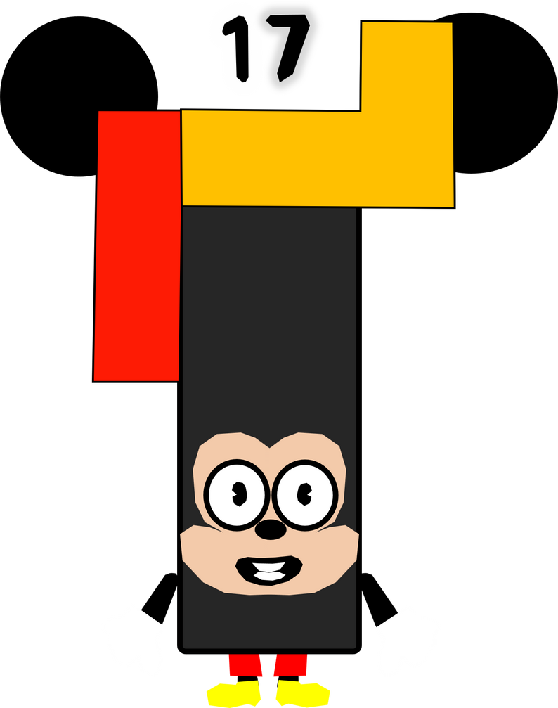 Numberblocks Seventeen - Cartoonblocks Mickey by Silviacat3 on DeviantArt