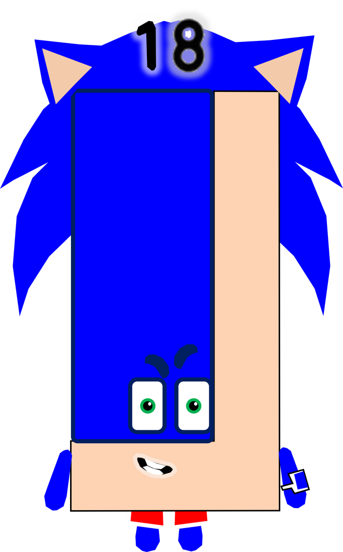 Numberblocks Eighteen - Cartoonblocks Sonic by Silviacat3 on DeviantArt