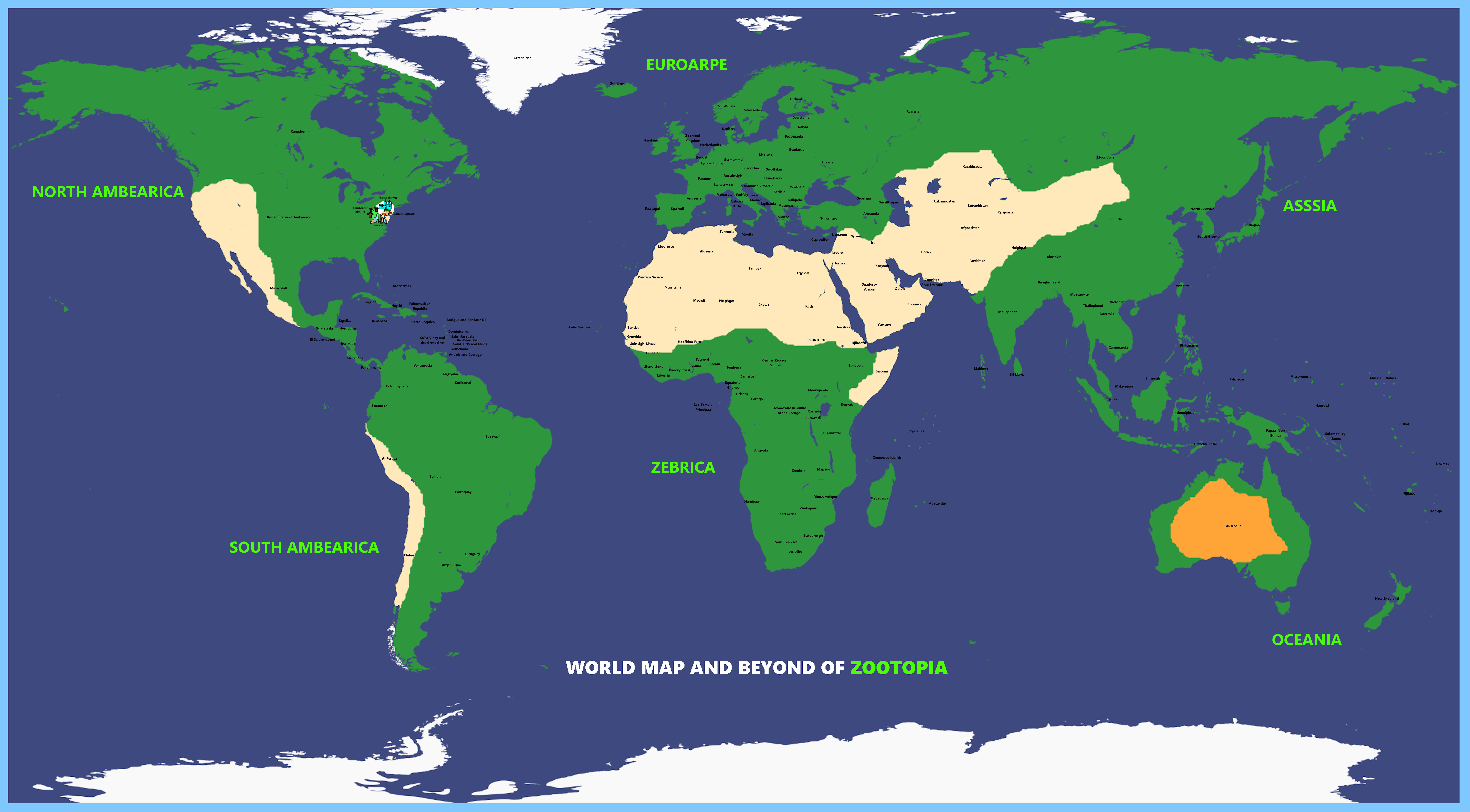 Zootopia Border Map World Map of Zootopia by Silviacat3 on DeviantArt
