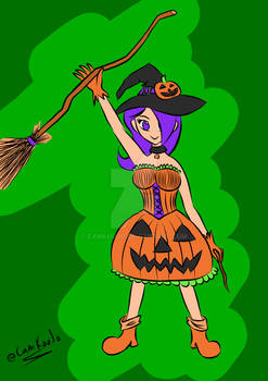 Halloween Pumpkin Witch Adoptable (CLOSED)