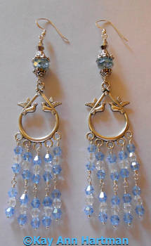 Tibetan Silver Summer Skies Doves Earrings