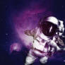 Astronaut in Purple Space Wallpaper