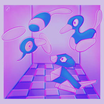 Vaporwave aesthetic Porygon