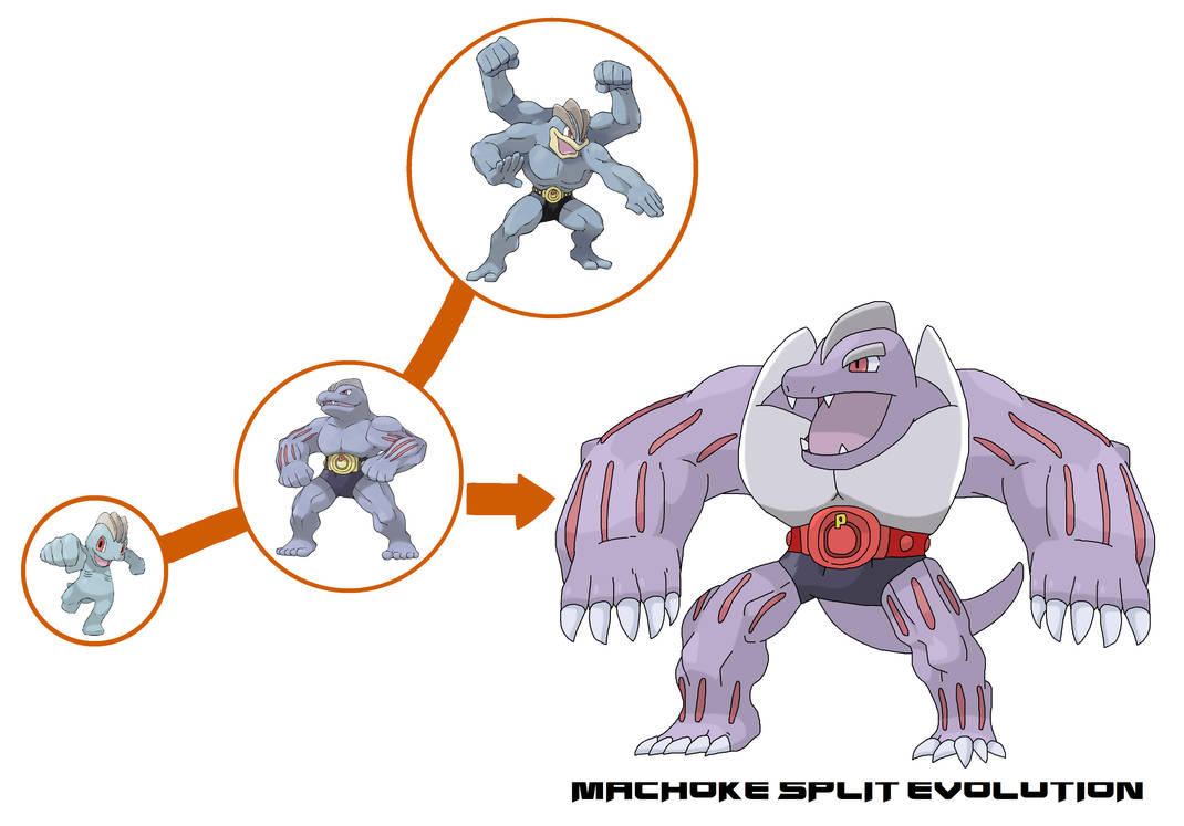 Machunk Evolution Machoke Split Evolution By Ericgl1996 by francoerizoazul on DeviantArt