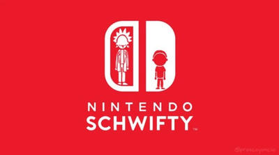 Nintendo Switch logo, but with Rick and Morty