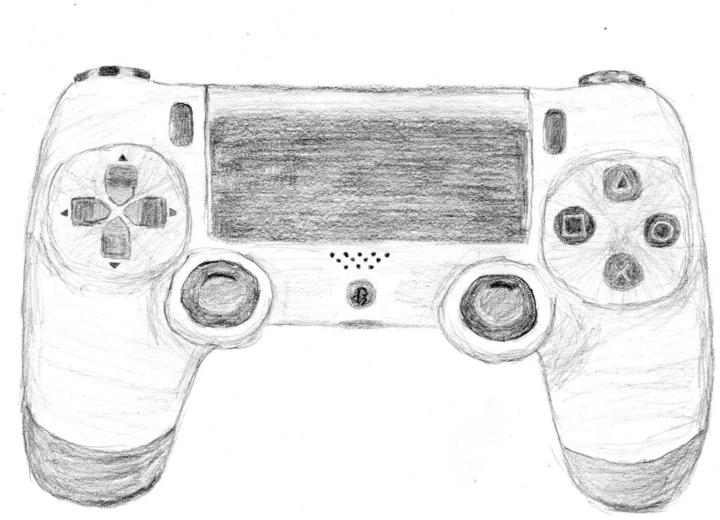 Playstation 4 Controller Pencil Sketch Version 2 By Unpr0gr4mm3d On Deviantart