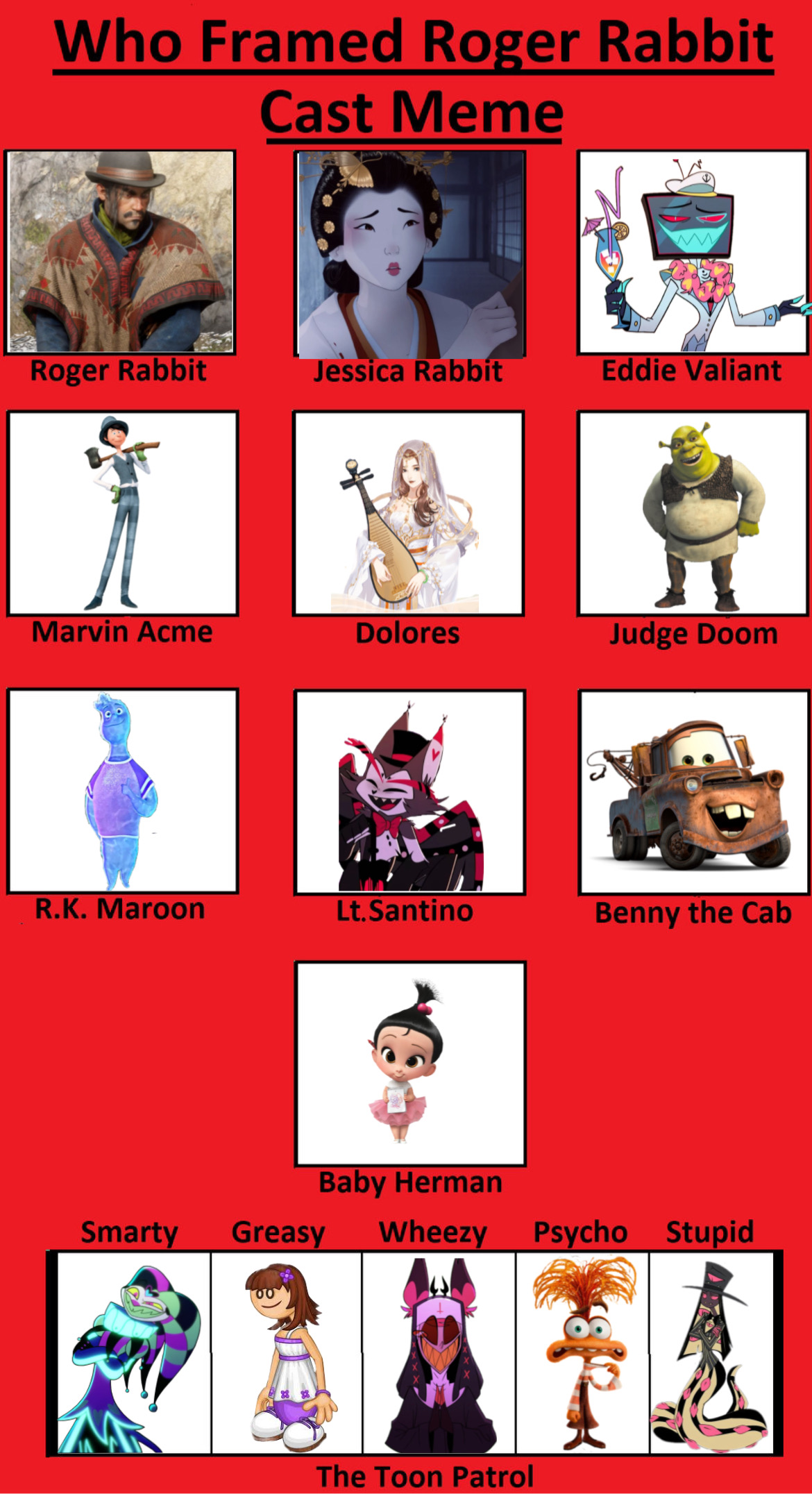 Who framed roger rabbit cast meme by milkyalmcnd on DeviantArt