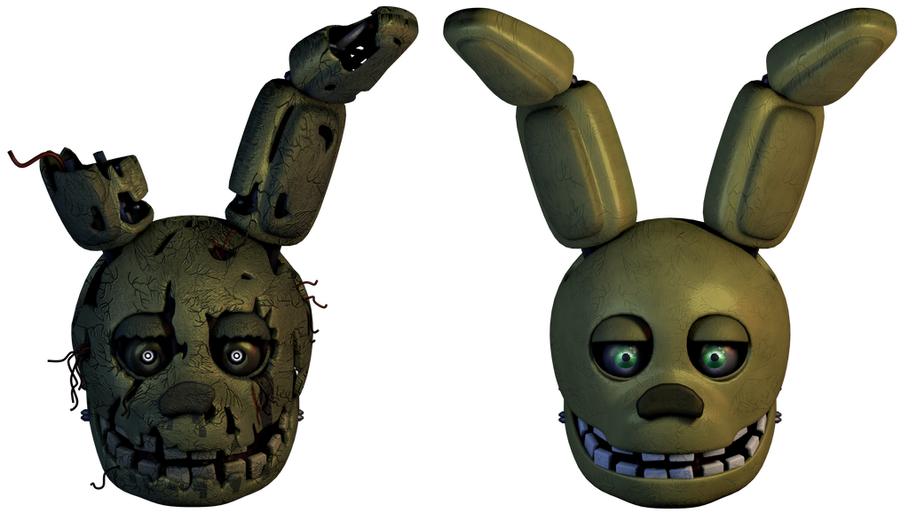 Springtrap and Spring Bonnie Heads by 3D-Darlin on DeviantArt