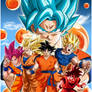 Dragon Ball Goku Faces Poster