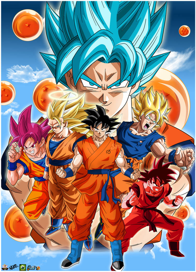 Dragon Ball Goku Faces Poster by lucario-strike on DeviantArt
