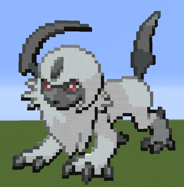 Absol Minecraft pixel art by Silvertail108 on DeviantArt