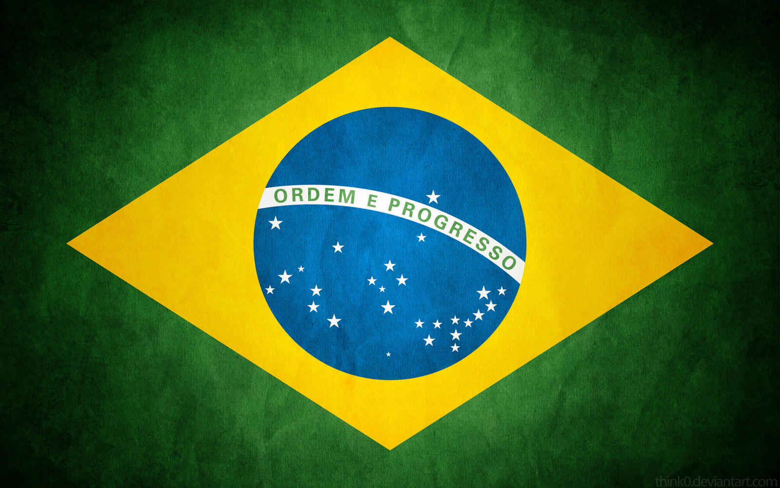Brazil Grunge Flag - Brasil
