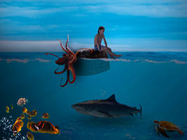 Boy-on-barrel-shark